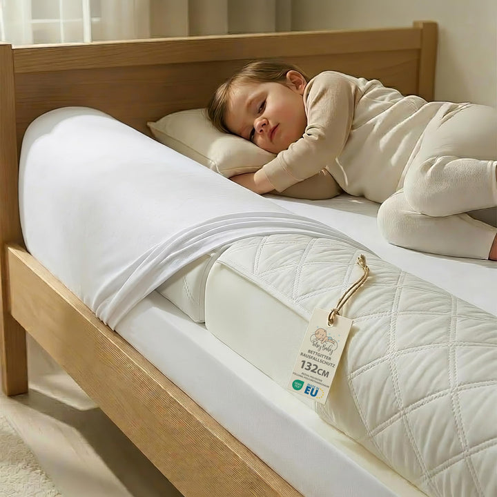 Bettgitter Rausfallschutz Bett faltbar – 132 cm Baby Reise Fallschutz Bettkantenschutz für Kinderbet