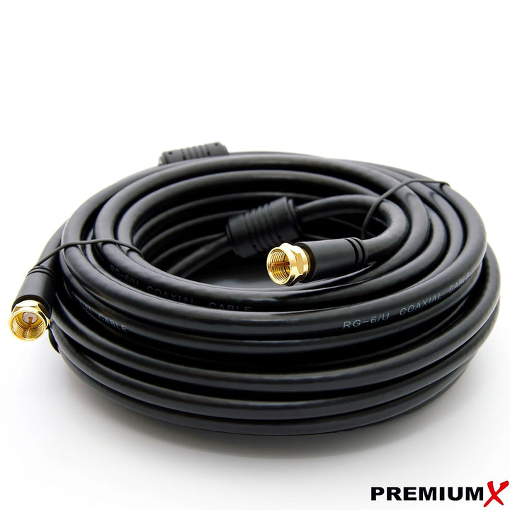 Premium X 30m Basic-Line TV Koaxialkabel mit Vollmetallstecker - doppelt geschirmt >110dB Digitales