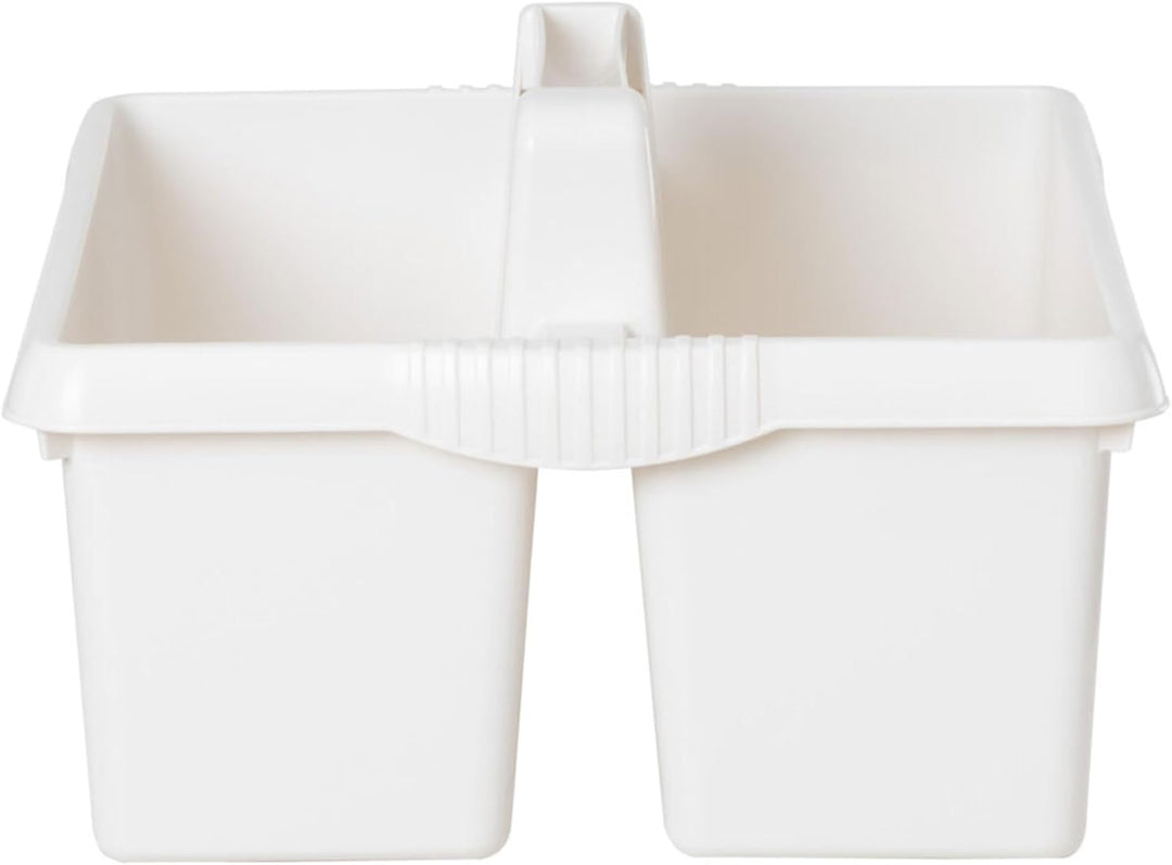 Tragbarer Organizer für Putzmittel 38x32x15 cm Weiss Werkzeugträger Gartengerätekorb Schuhputzkasten