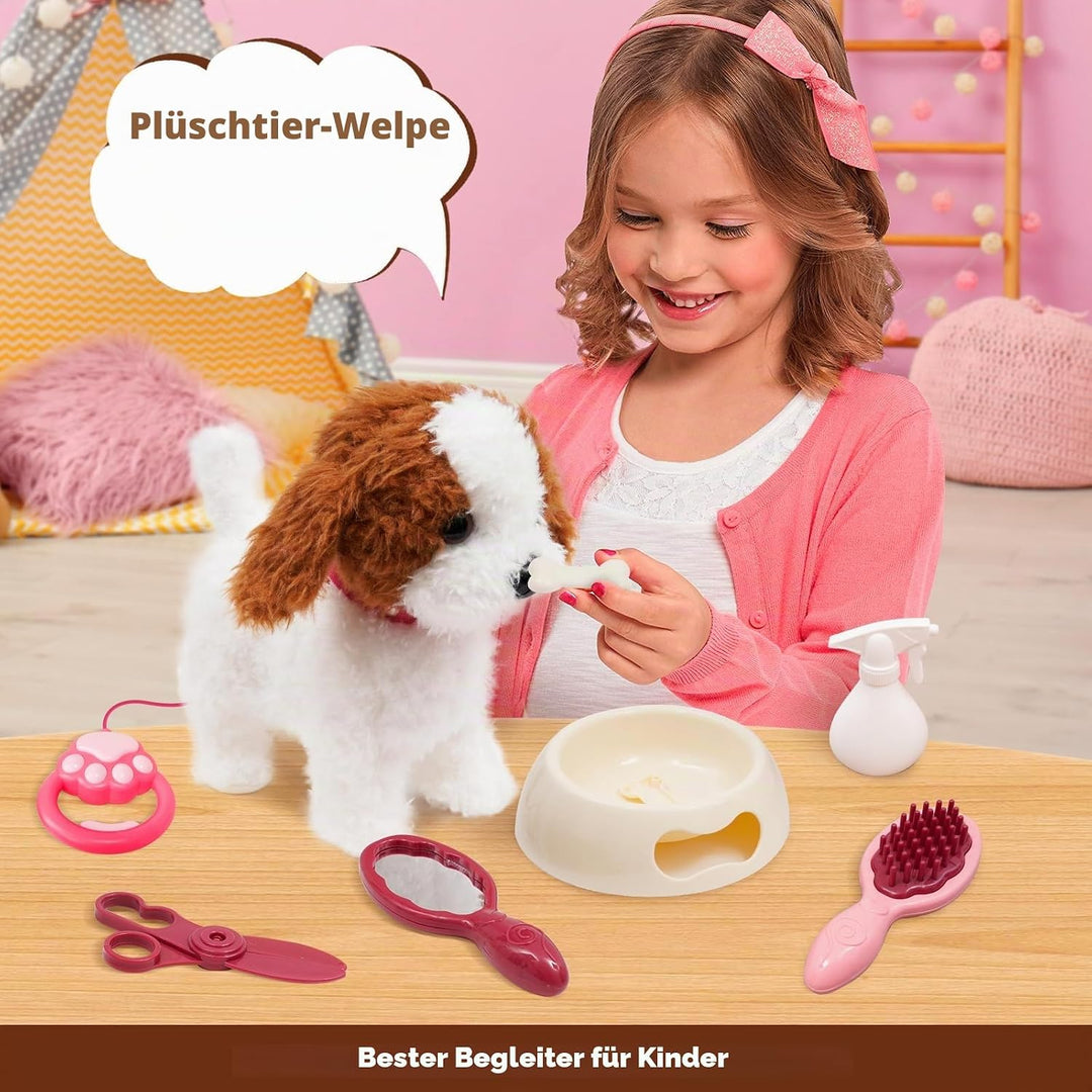 Hund Spielzeug Kinder,laufender Hund mit Leine der läuft und bellt,Haustiere roboterhund interaktive