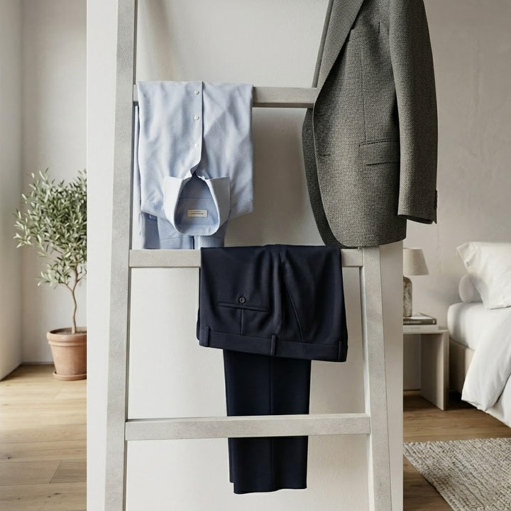 ARHome Dekorative Leiter Urban, 160 x 50 cm, Heller Beton, Handtuchhalter, Made in Italy Heller Zeme