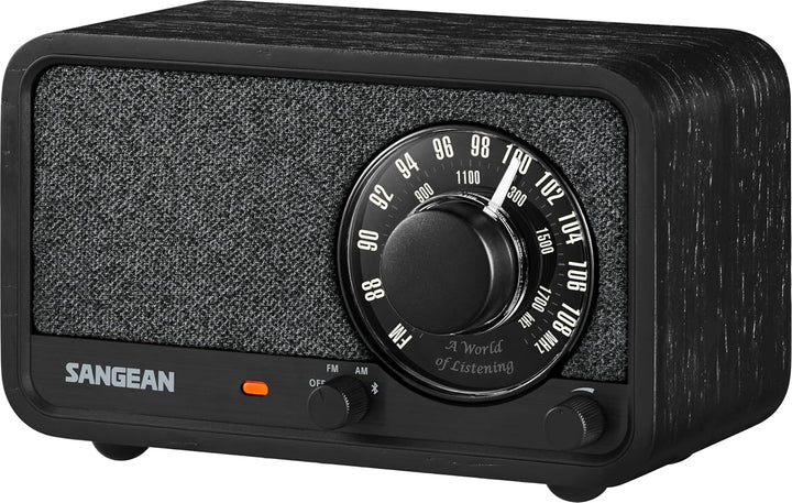 SANGEAN WR-8 – Tragbares Vintage Radio mit Bluetooth Lautsprecher, FM-Empfang, integriertem Akku, Ec