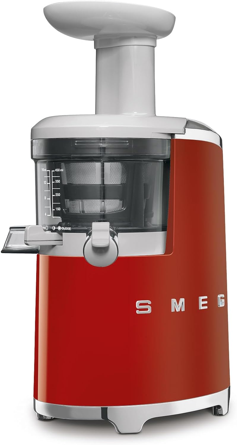 Smeg SJF01RDEU Entsafter, 18/8 Stainless Steel, Rot