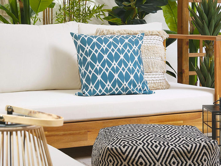 Gartenkissen im 2er Set mit ethnischem Motiv 45 x 45 cm blau Anagni