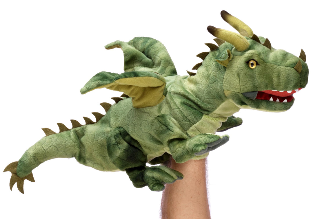 Uni-Toys - Handpuppe Drache (grün) - 49 cm (Länge) - Plüschtier, Kuscheltier Drache (Grün), 49 Cm, D