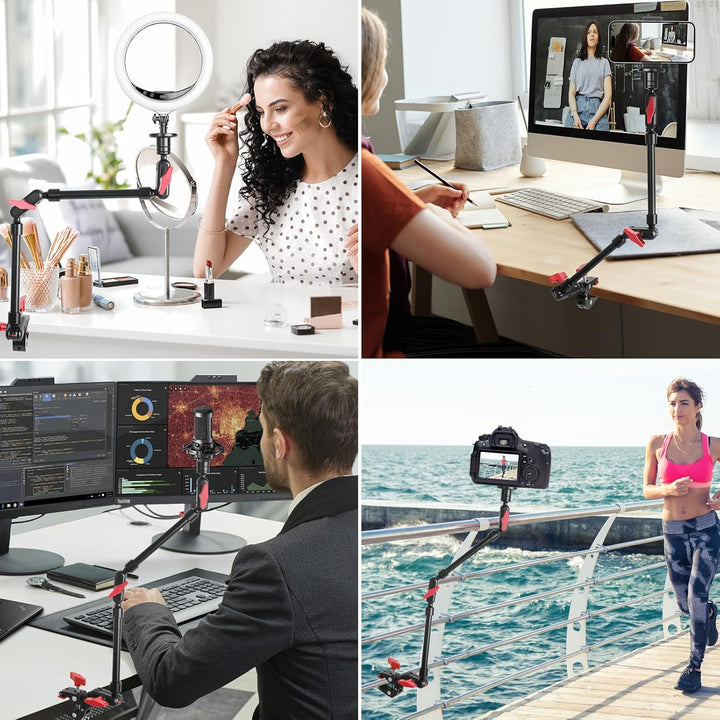 Magic Arm mit Super Clamp 23''/59cm, ZAKVOP Webcam Halterung mit Klemme, 360°Flexibel Magic Arm Clam