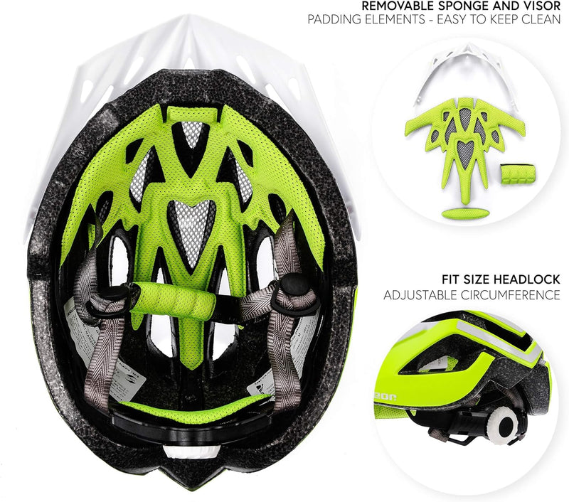 meteor® Marven Fahrradhelm Herren Damen Kinder-Helm MTB rollerhelm mädchen kinderfahrradhelm für Dow