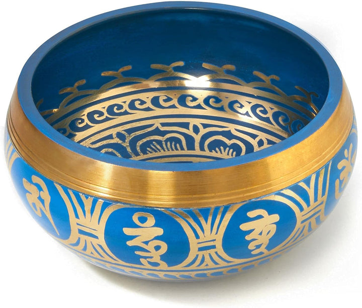 Tibetische Klangschale Set, mit Klöppel und Klangschalenkissen in Loktapapier Geschenk-Box. Singing