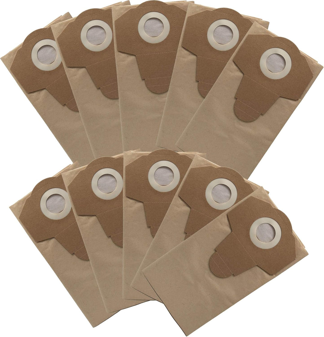 Grizzly Tools 10x Papierfilterbeutel passend für Aldi Workzone Nass-Trockensauger Staubbeultel Filte