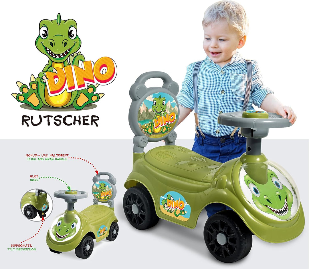Jamara 464005 Rutscher Dino - Kippschutz, Schub- und Haltegriff, Rutscherfahrzeug