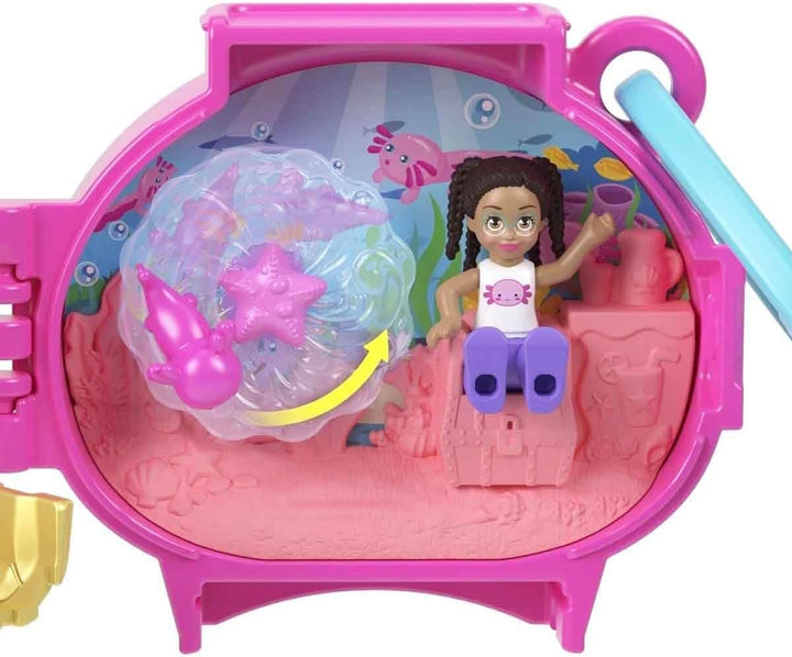 Polly Pocket Kuscheltiere Kompaktes Spielset GYV99 - Axolotl Hxx22