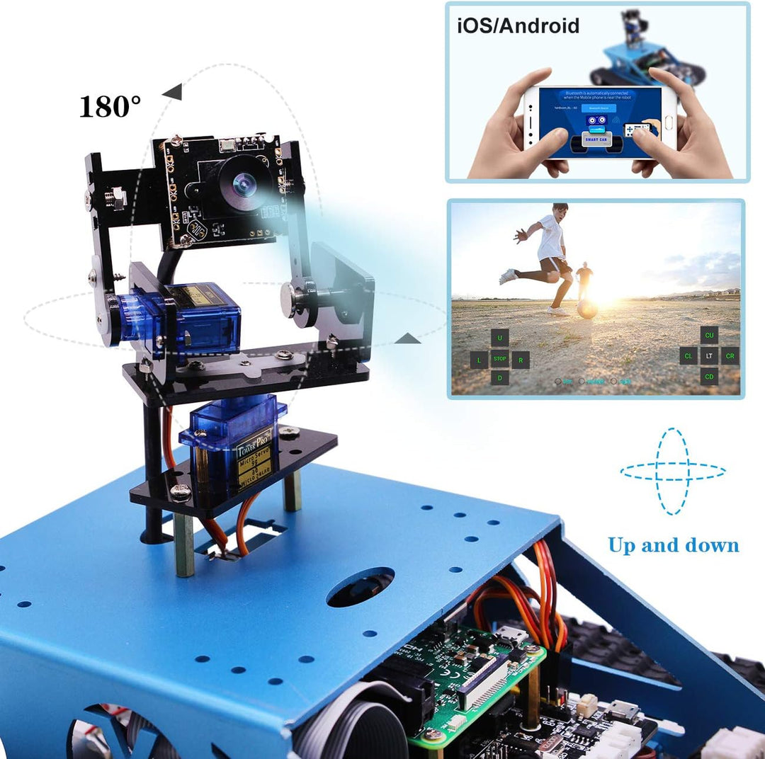 Yahboom Raspberry Pi Robotic mit Kamera Programmierbares AI Elektronisches DIY Tank Robot Kit f¨¹r T