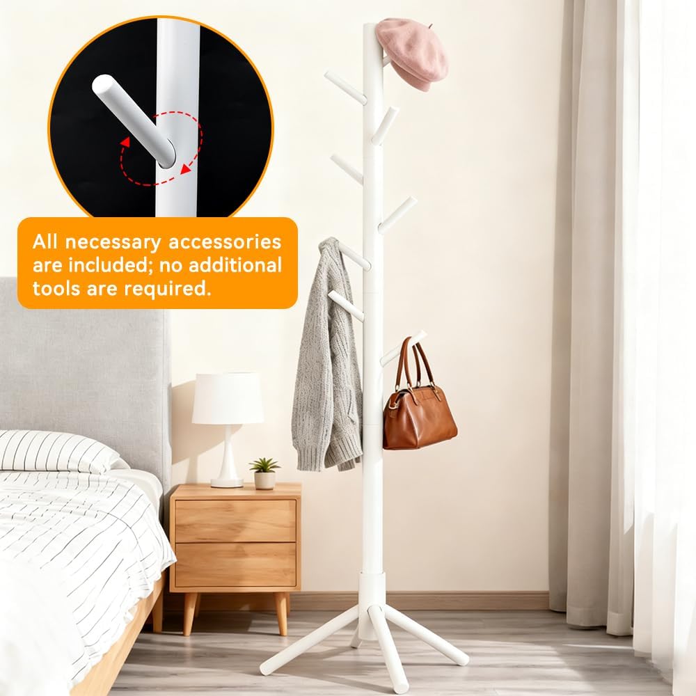 Kleiderständer Stehend Weiss holz Stehender Garderobenständer Clothes Rack Massivholz Jackenständer