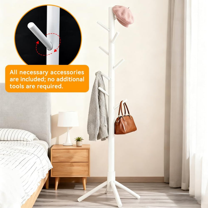 Kleiderständer Stehend Weiss holz Stehender Garderobenständer Clothes Rack Massivholz Jackenständer