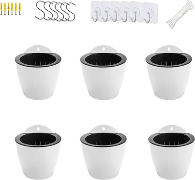 ORIMERC 6er-Set Selbstwässernder Blumentopf Wand hängende Selbstbewässerungstöpfe Küche Kräutertopf