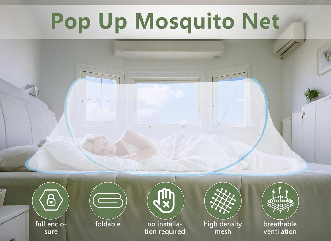 Gugxiom Foldable Net, Moskitonetz Up for Single Bed, Portable Reise Moskitonetz, Net für Bedroom, Ou