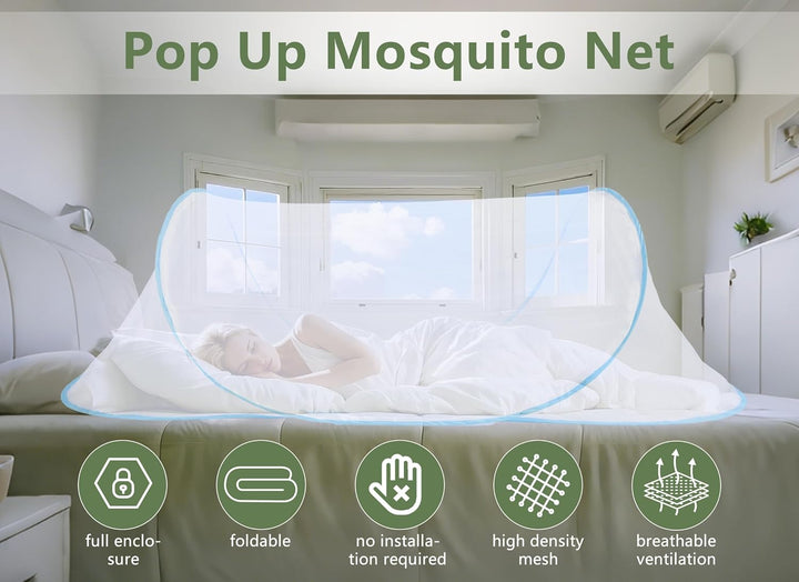 Gugxiom Foldable Net, Moskitonetz Up for Single Bed, Portable Reise Moskitonetz, Net für Bedroom, Ou