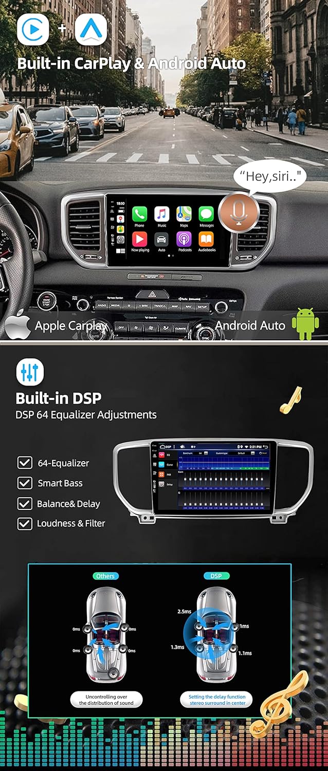 JOYX - [6G+128G] - Android 15 IPS Autoradio Passt für KIA KX5 / Sportage 4 (2016-2019) - Kabellos Ca