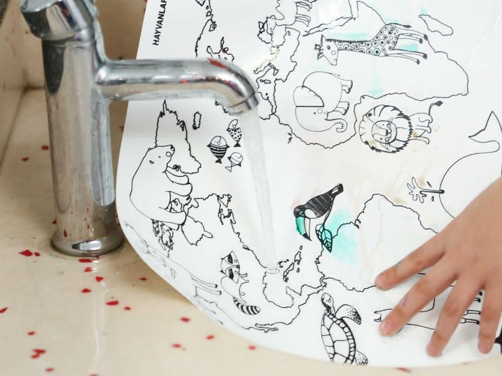 Akademie Kinder Lustig Matt Weltkarte Landkarte Tierwelt