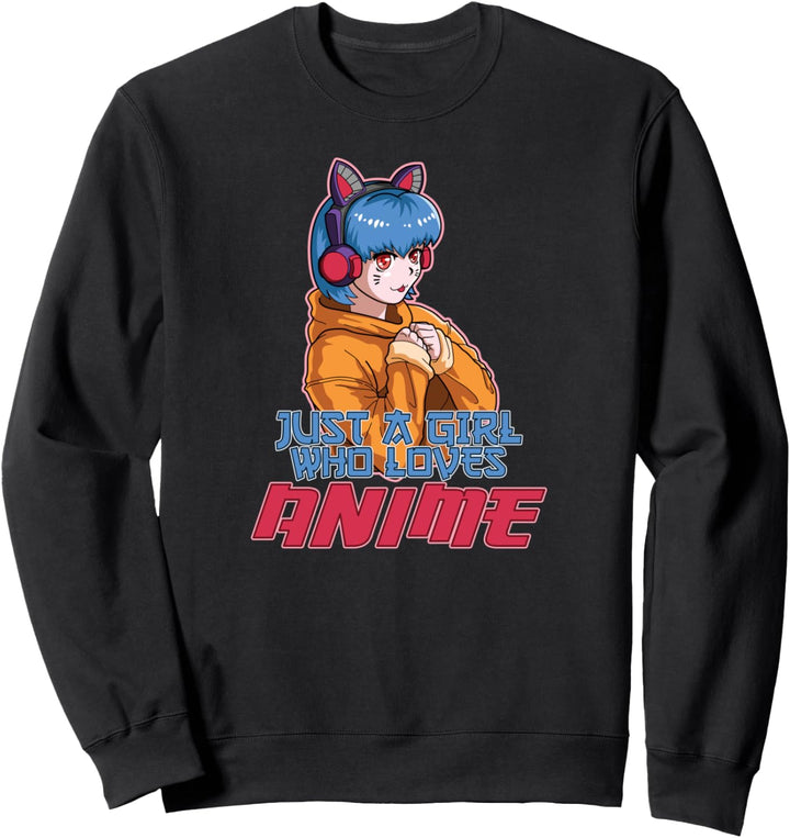 Anime, Frauen, Mädchen Kinder Manga Just A Girl Who Loves Anime Sweatshirt
