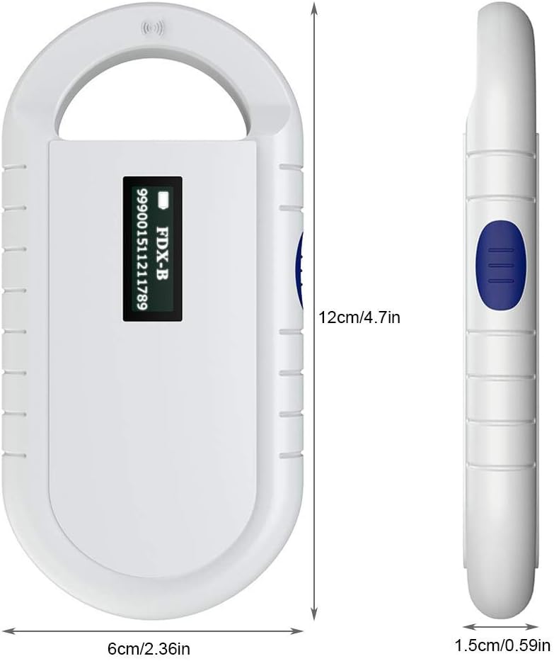 RFID Leser, Tragbarer Tier Chip Leser Haustier Mikrochip Scanner Universaler RFID Leser für ISO 1178