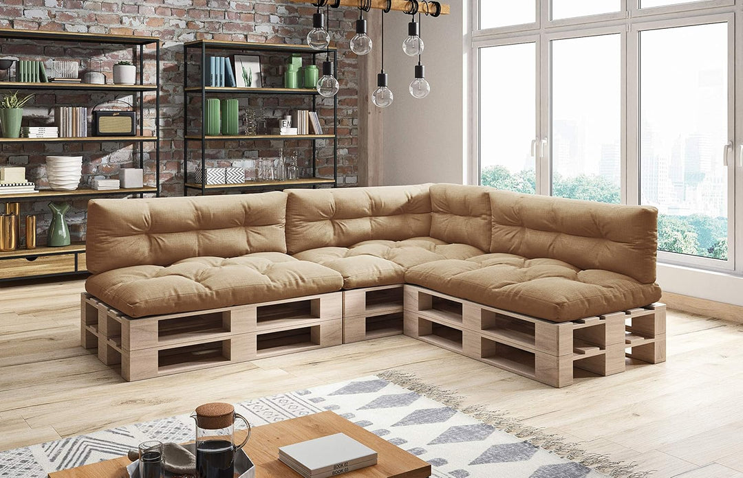 sunnypillow Palettenkissen 7er Set für Europaletten Indoor und Outdoor Palettenpolster Palettensofa