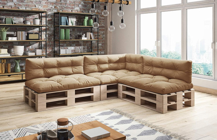 sunnypillow Palettenkissen 7er Set für Europaletten Indoor und Outdoor Palettenpolster Palettensofa