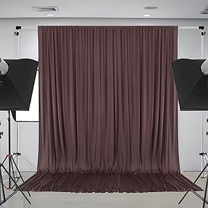 3x3 m Braun Vorhang für Kulissen und Party-Hintergrund - Polyester Hochzeit Hintergrund für Geburtst