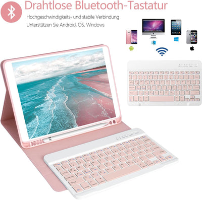 Tastatur Hülle 10.2 Zoll für IPad 9th Gen 2021/8th Gen 2020/7th Gen 2019/IPad Air 3 Gen 2019/IPad Pr