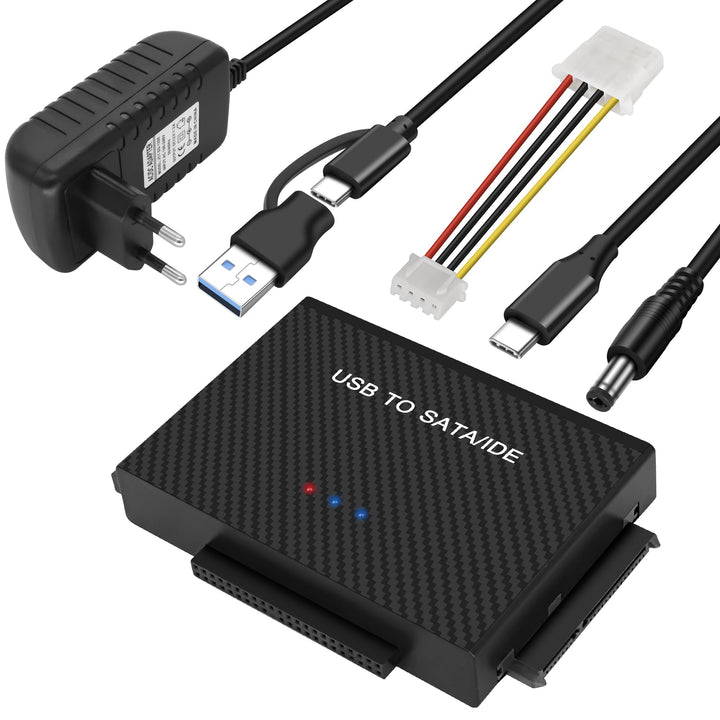 MEIRIYFA USB 3.0 auf SATA/IDE Konverter Adapter, IDE SATA auf USB + Typ C Externe Festplatte Adapter