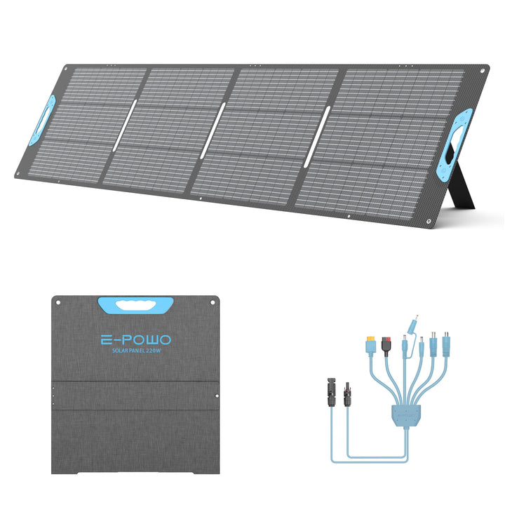 220W Faltbares Solarpanel Monokristallin mit USB-C PD 3.0 & USB-A QC 3.0 | 23,5% Wirkungsgrad & IP67