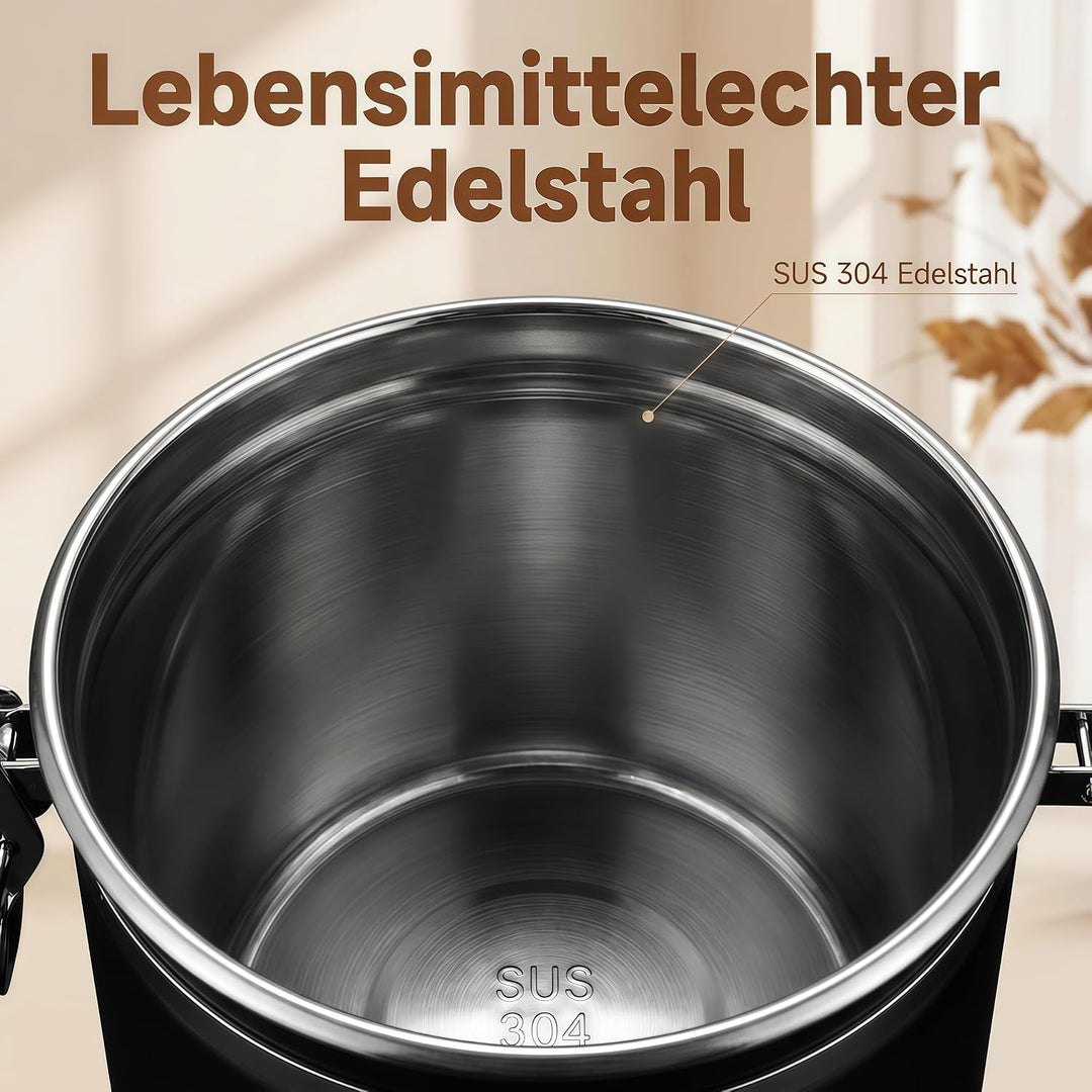 Kaffeedose Luftdicht 2,8 L Kaffeebohnen Behälter aus Edelstahl | Bohnen Luftdichte Vakuum Kaffee Dos