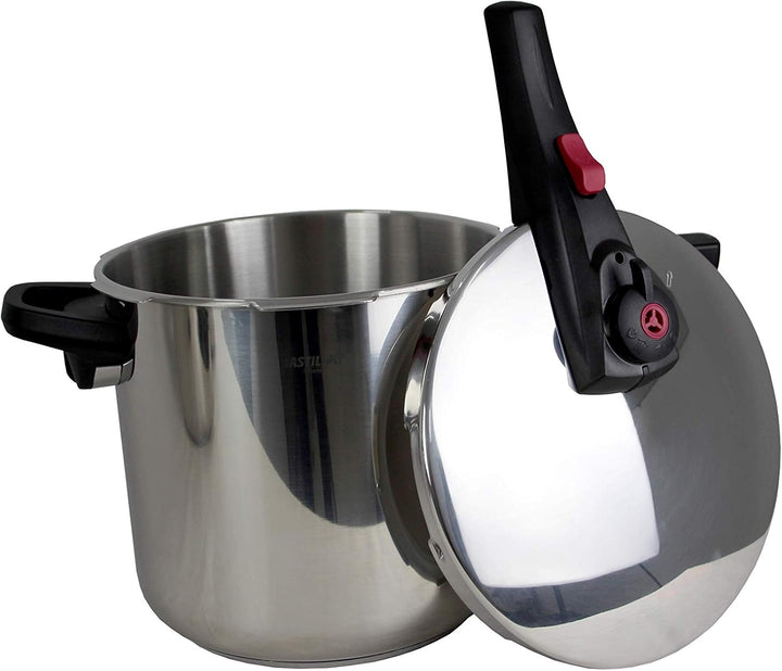 Bastilipo Schnellkochtopf aus Edelstahl, 6 l Olla rápida 6 Litros grau