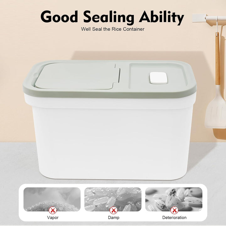 10kg Mehl Vorratsbehälter für Lebensmittel, Reisbehälter Behälter Insektensicher zur Aufbewahrung vo