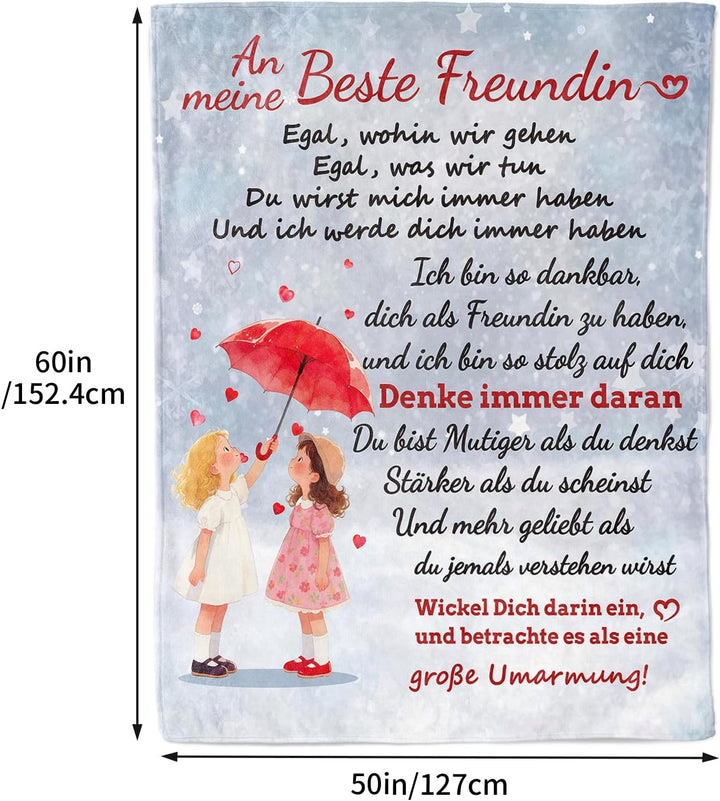 Beste Freundin Geschenke, Flanell Decke Geburtstagsgeschenk, Freundin