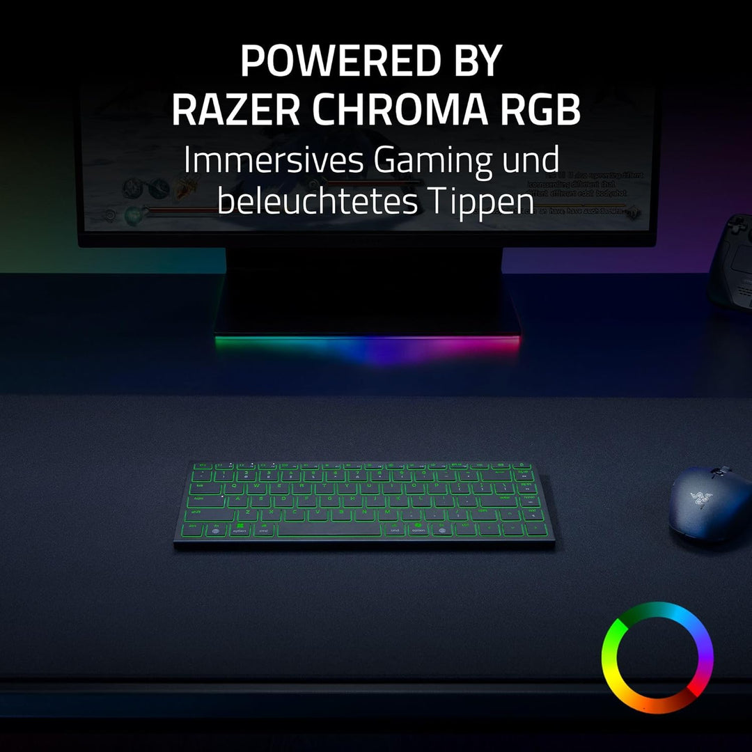 Razer Joro Portable Keyboard - Kompakte kabellose Tastatur mit Hintergrundbeleuchtung - Bluetooth -