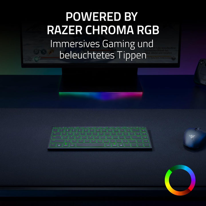 Razer Joro Portable Keyboard - Kompakte kabellose Tastatur mit Hintergrundbeleuchtung - Bluetooth -