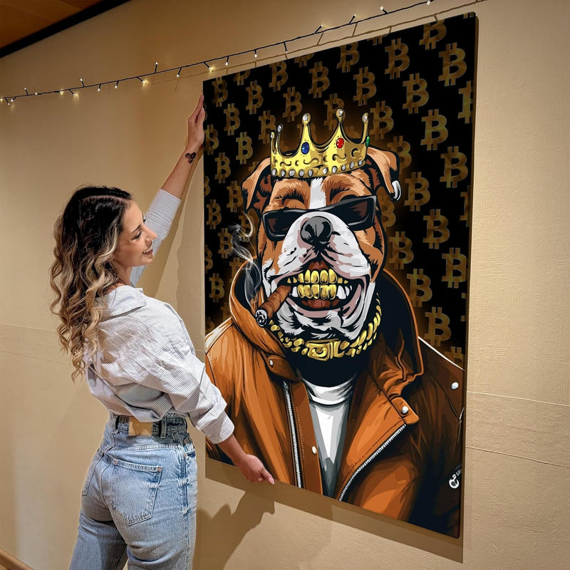 Artmazing | Pitbullbild gross hochkant | Bilder Pitbull modern auf Leinwand | Wohnzimmer | Pitbullbi