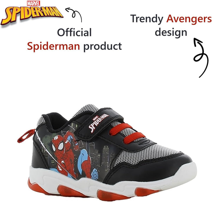 Leomil Spiderman Blinkschuhe Jungen Spiderman Schuhe Kinder, Ideal for Schule und Freizeit 26 EU Sch