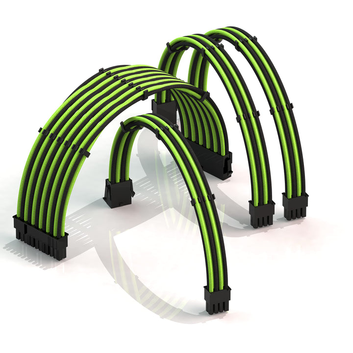 LINKUP - AVA 30cm PSU Kabelverlängerung Ummantelt GPU Nach Mass PC Stromversorgung mit Kamm-Kit┃1x 2