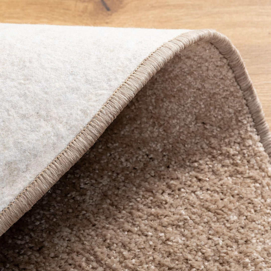 Steffensmeier Kurzflor Teppich Cambridge, Wohnzimmer, Schlafzimmer, in Sand, Grösse: Rund Ø 80 cm 80