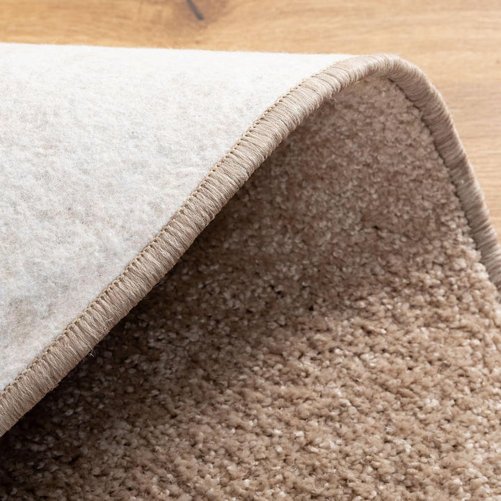 Steffensmeier Kurzflor Teppich Cambridge, Wohnzimmer, Schlafzimmer, in Sand, Grösse: Rund Ø 80 cm 80