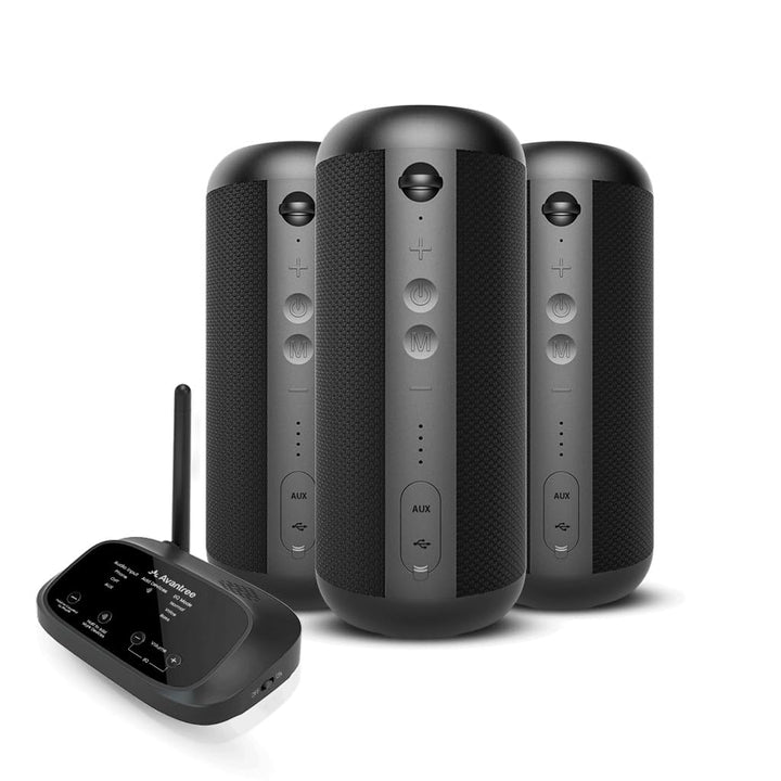 Avantree Harmony 2 - Multiroom Lautsprecher System, Kabelloses Stereo-Set mit Bluetooth- und Kabel-E