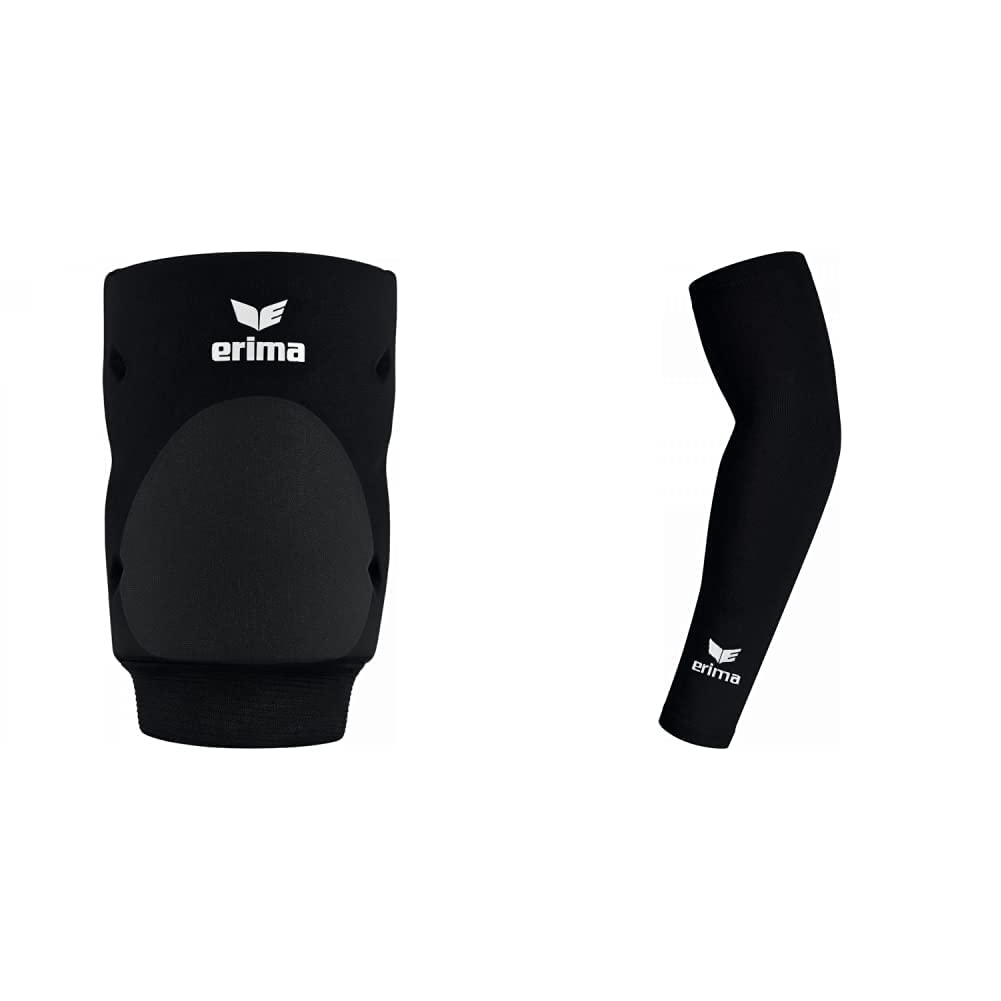 Erima Knieschoner Volleyball Schwarz S Bundle mit Armsleeve Schwarz S, Schwarz S Bundle mit Armsleev