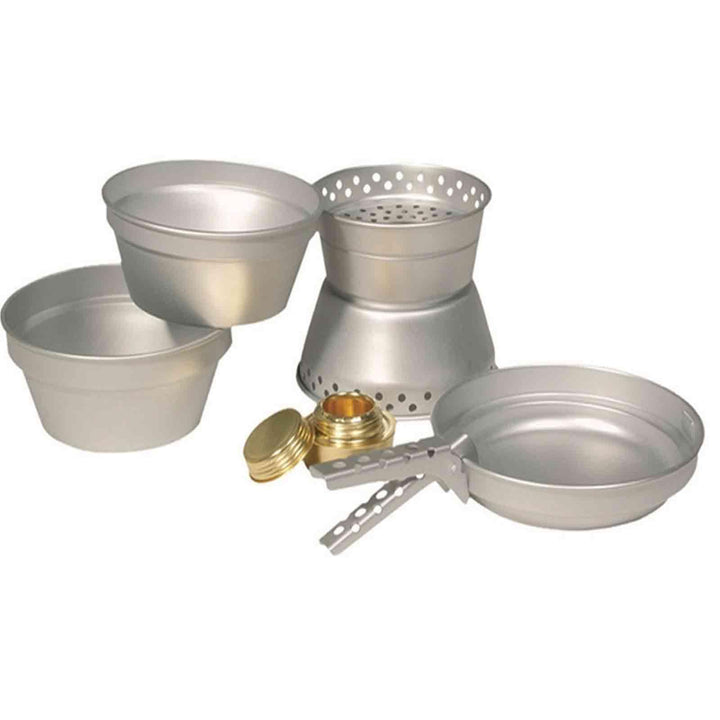 Mil-Tec Koch-Set aus Aluminium - 2 Töpfe, Pfanne, Kocher