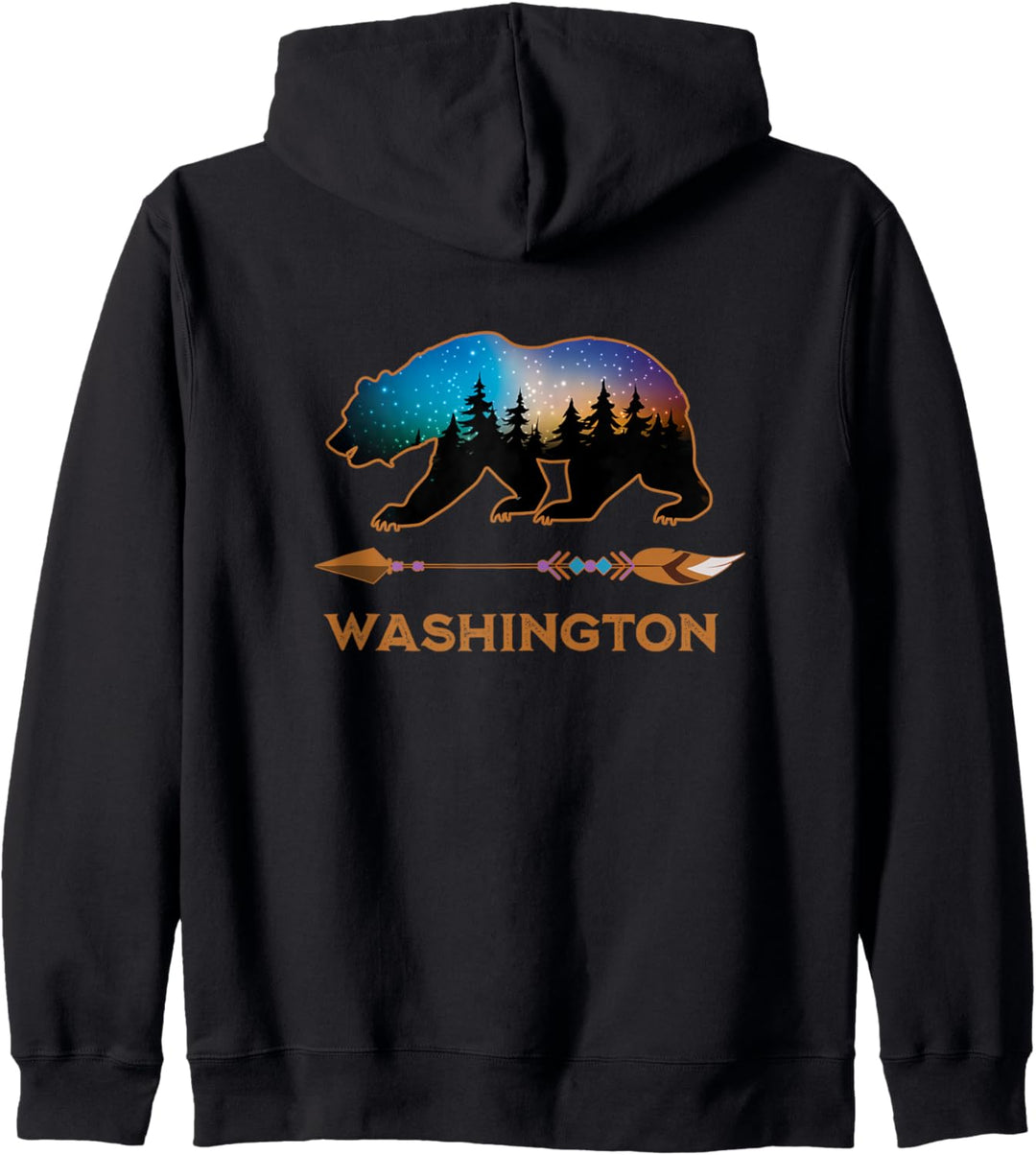 Washington USA Black Bear Hiking Trails Vacation Souvenir Kapuzenjacke