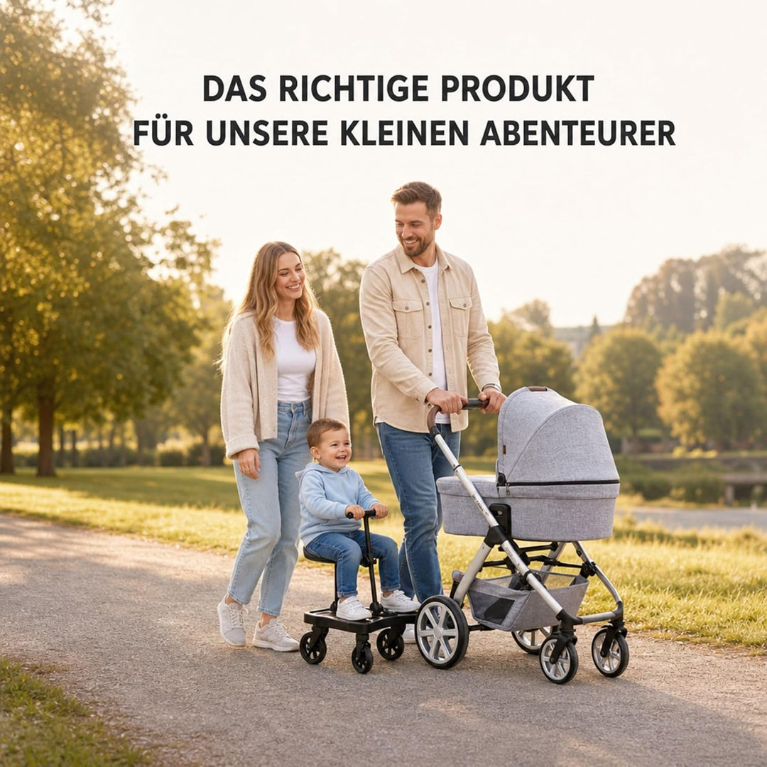 Set ABC Design Trittbrett Kiddie Ride On 2 mit Stoffwindel von Kinderhaus Blaubär | Mitfahrbrett uni