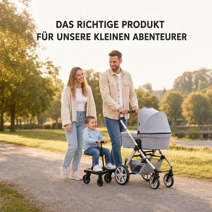 Set ABC Design Trittbrett Kiddie Ride On 2 mit Stoffwindel von Kinderhaus Blaubär | Mitfahrbrett uni