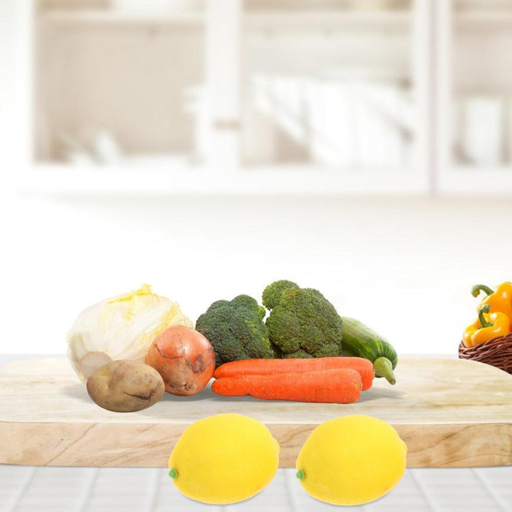 21 Stück Künstliche Zitronen und Scheiben: Deko Obst für Fotografie - Lebensechte Plastikfrüchte für