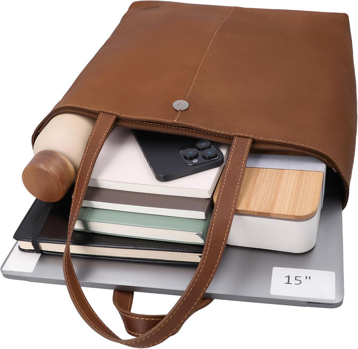 Gusti Shopper Leder - Alexandra Handtasche Damen Arbeitstasche Leder Braun, Braun